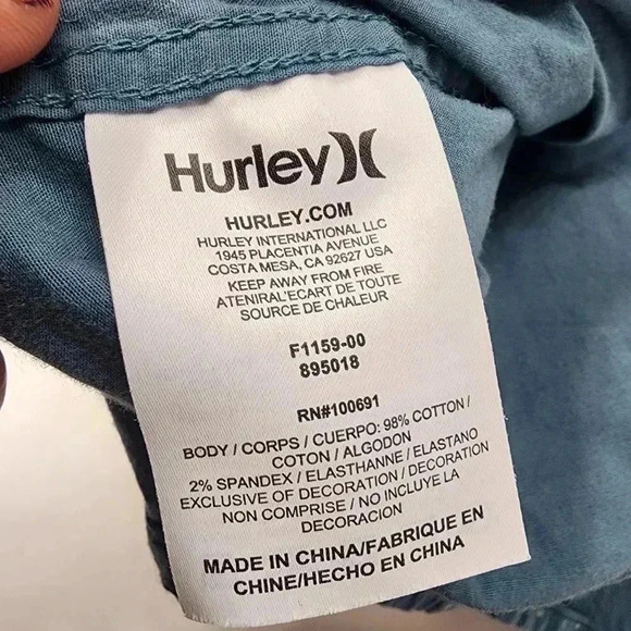 Hurley Tailored Fit Short Sleeve Button Down Pattern Men's Shirt L - Picture 7 of 8